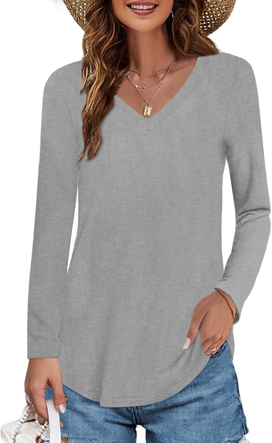 Women's Long-sleeved Cotton Blouse T-shirt