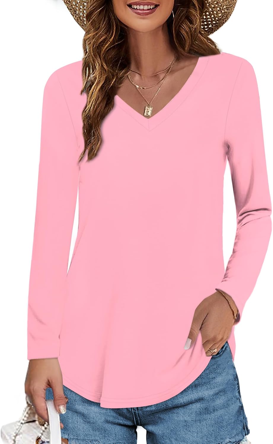 Women's Long-sleeved Cotton Blouse T-shirt