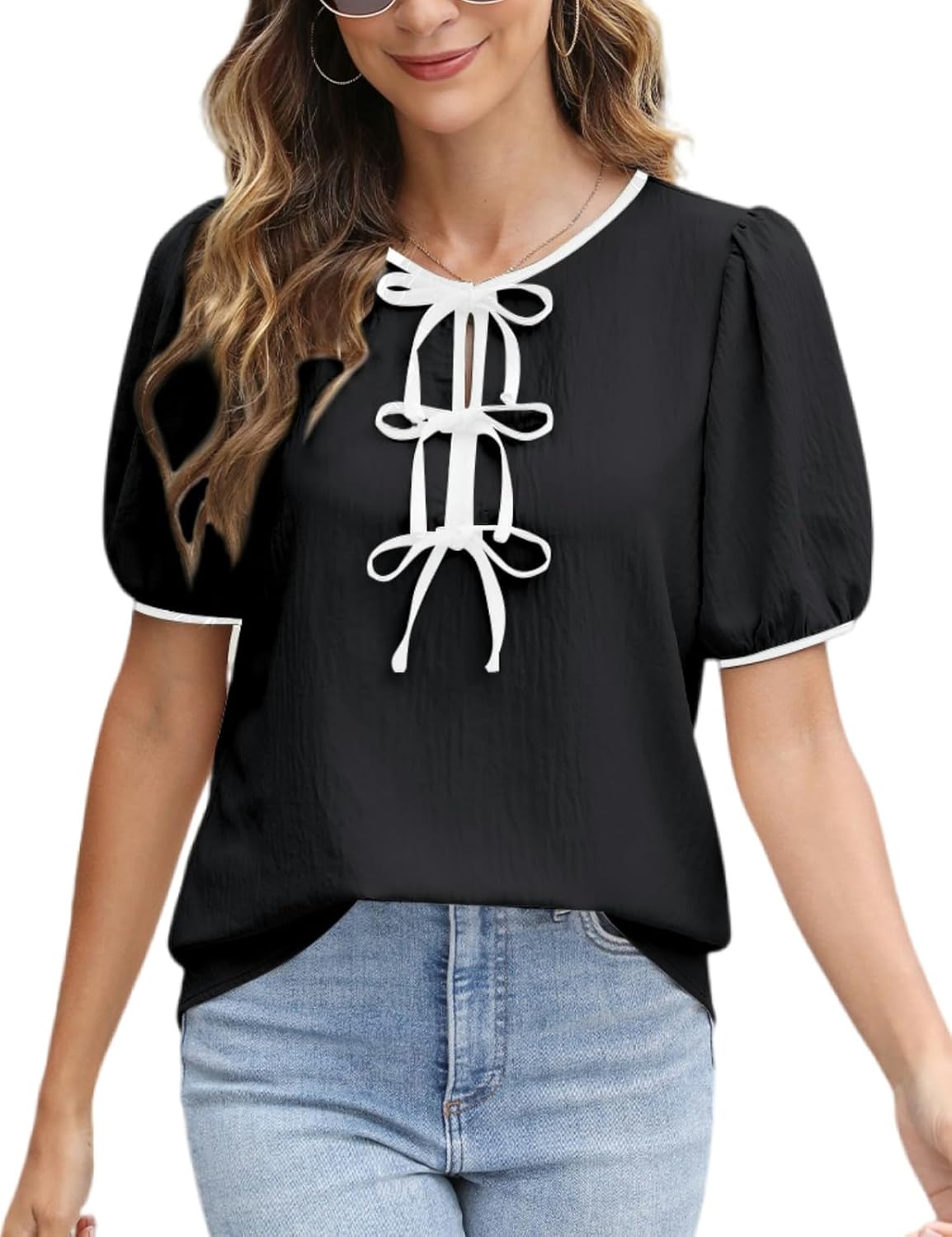 Women's Casual Shirt, Short-sleeved Blouse