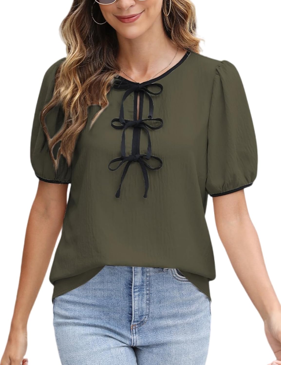 Women's Casual Shirt, Short-sleeved Blouse