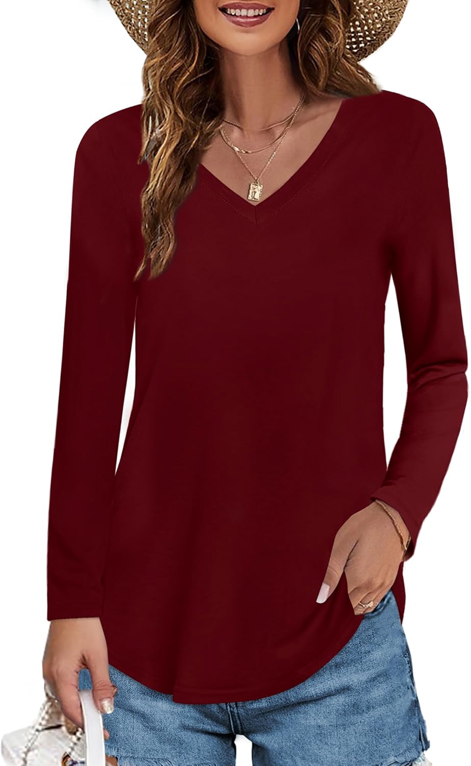 Women's Long-sleeved Cotton Blouse T-shirt