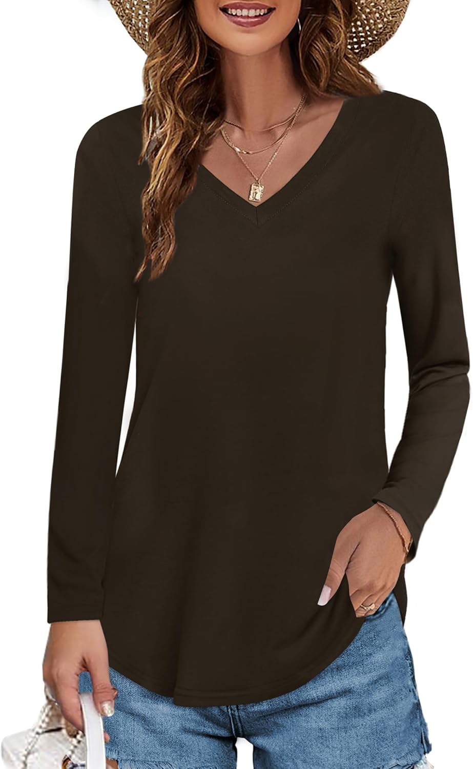 Women's Long-sleeved Cotton Blouse T-shirt