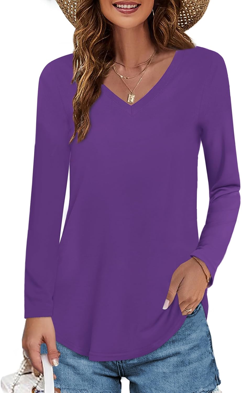 Women's Long-sleeved Cotton Blouse T-shirt