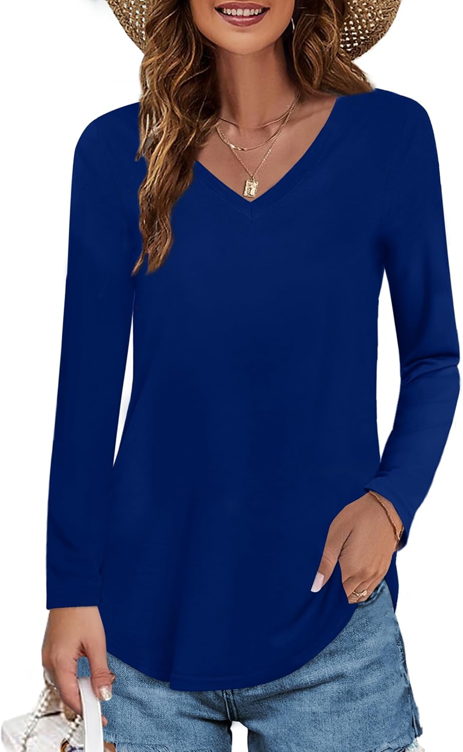 Women's Long-sleeved Cotton Blouse T-shirt
