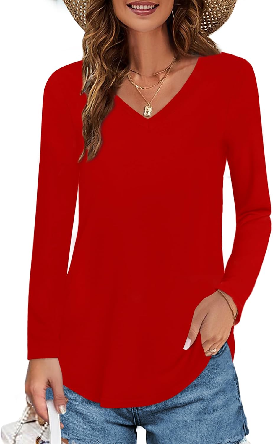 Women's Long-sleeved Cotton Blouse T-shirt
