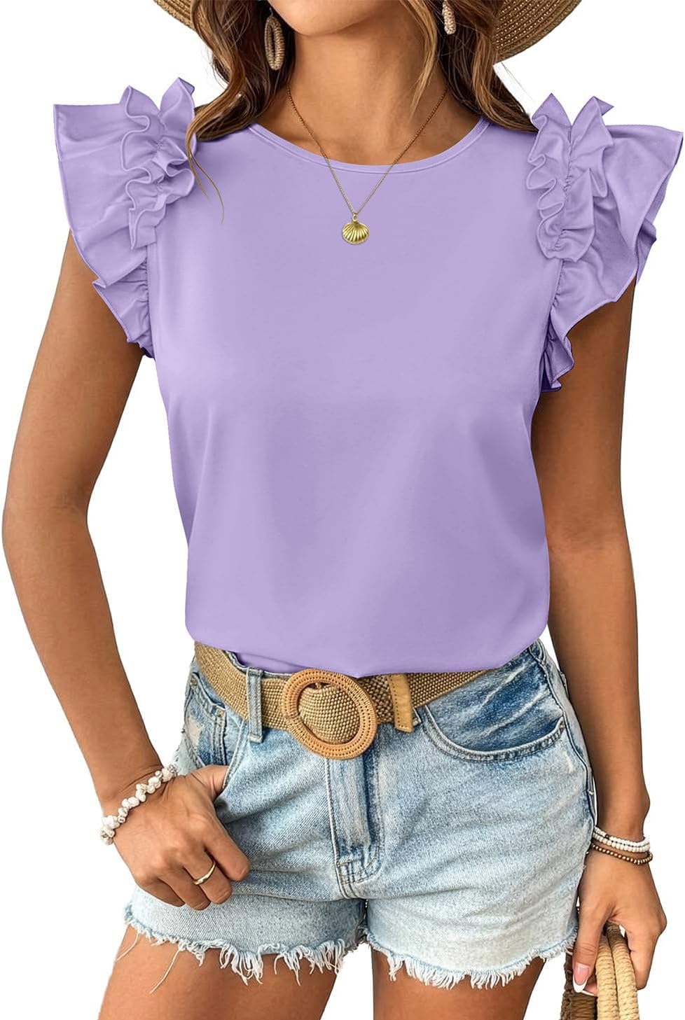 Women's Ruffled Short-sleeved Blouse