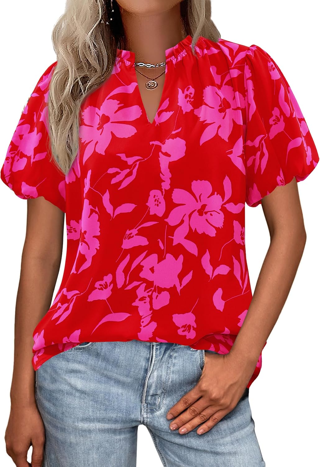 Lady's Short-sleeved Blouse