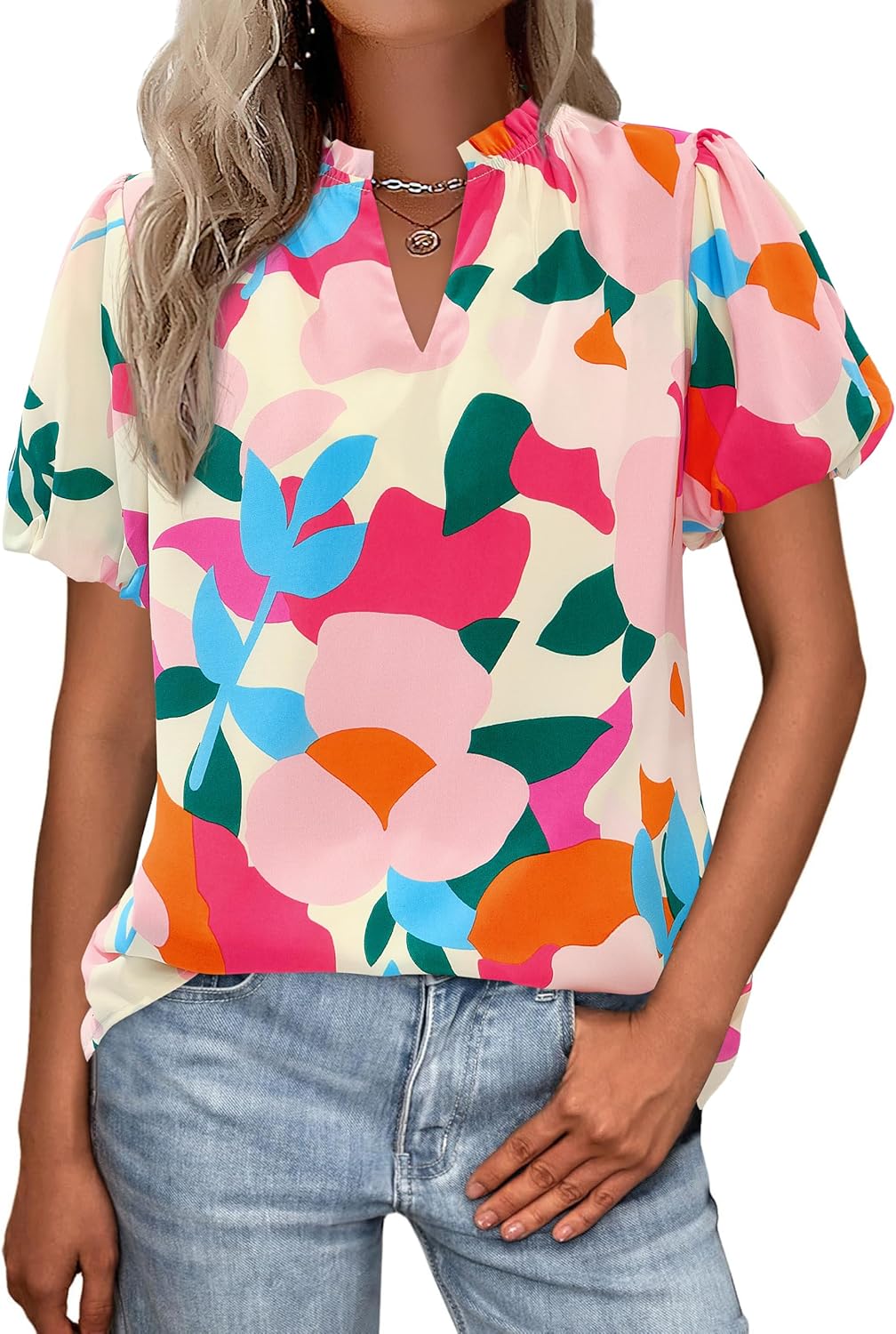 Lady's Short-sleeved Blouse