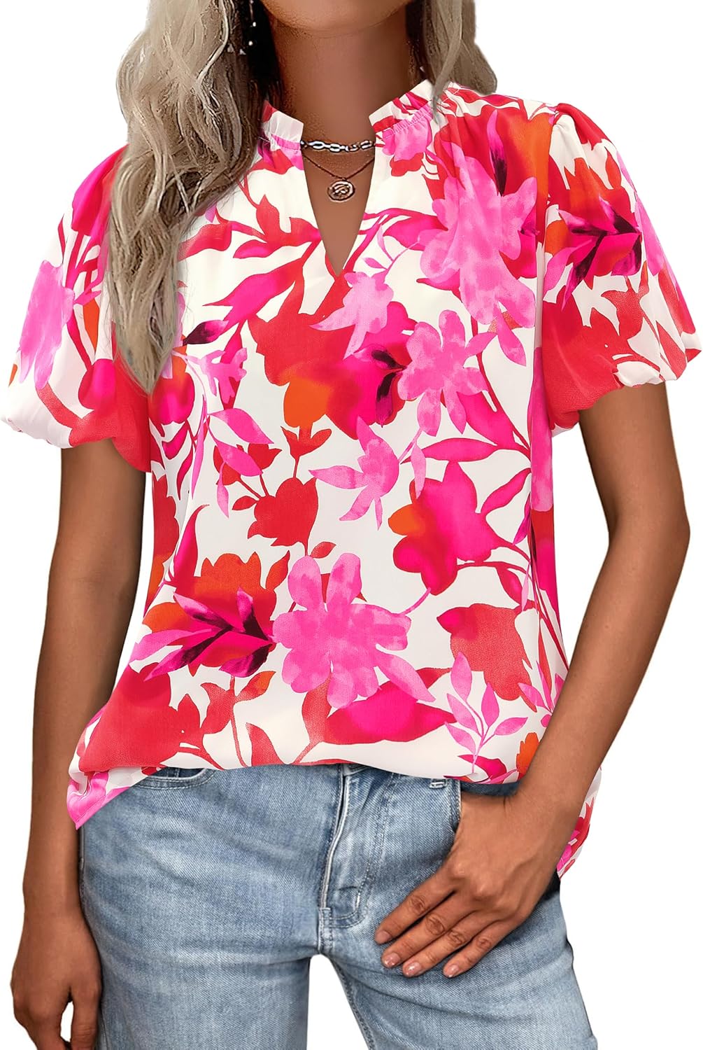 Lady's Short-sleeved Blouse