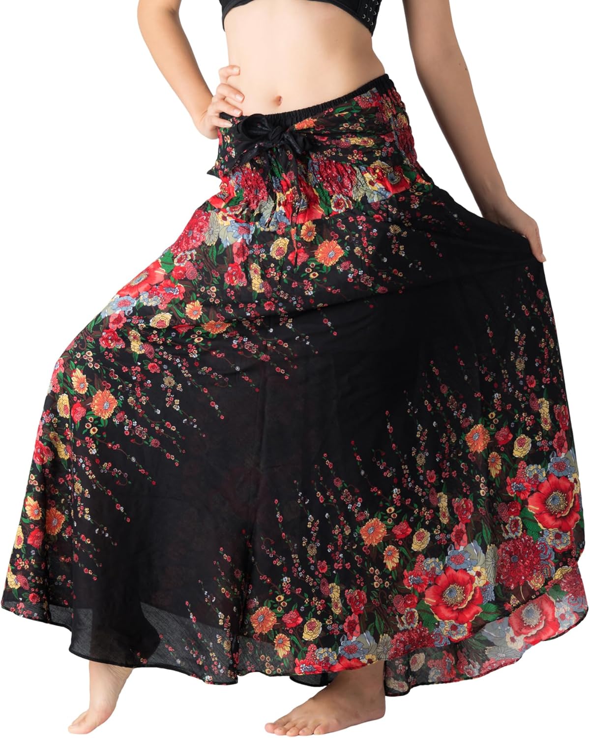 Lady's Long Dress with Floral Pattern