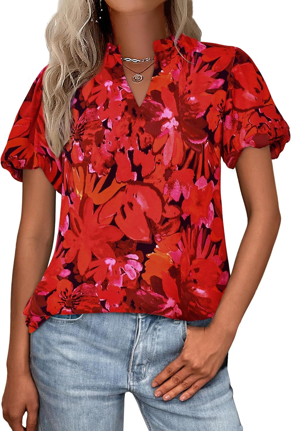 Lady's Short-sleeved Blouse