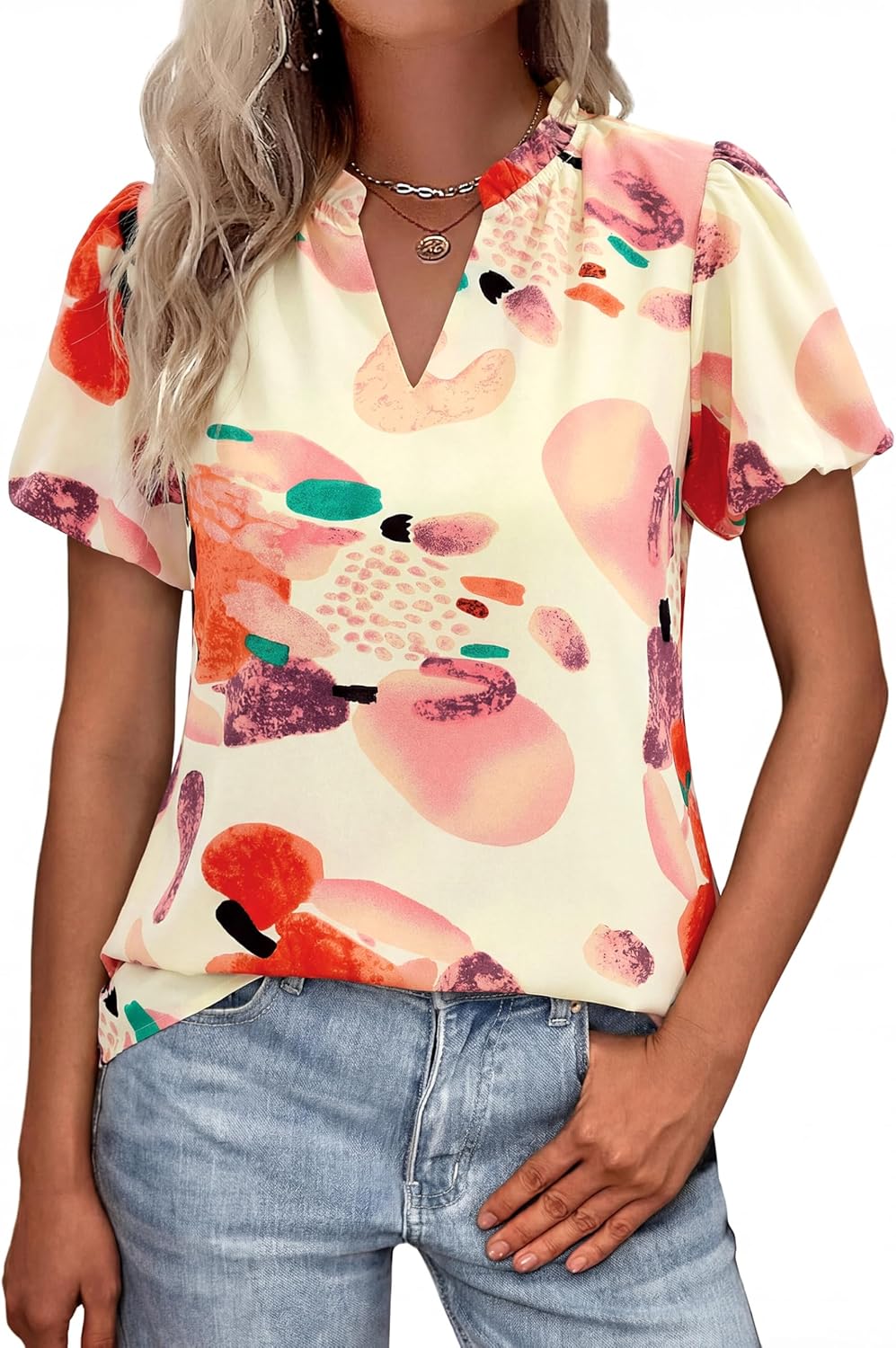 Lady's Short-sleeved Blouse