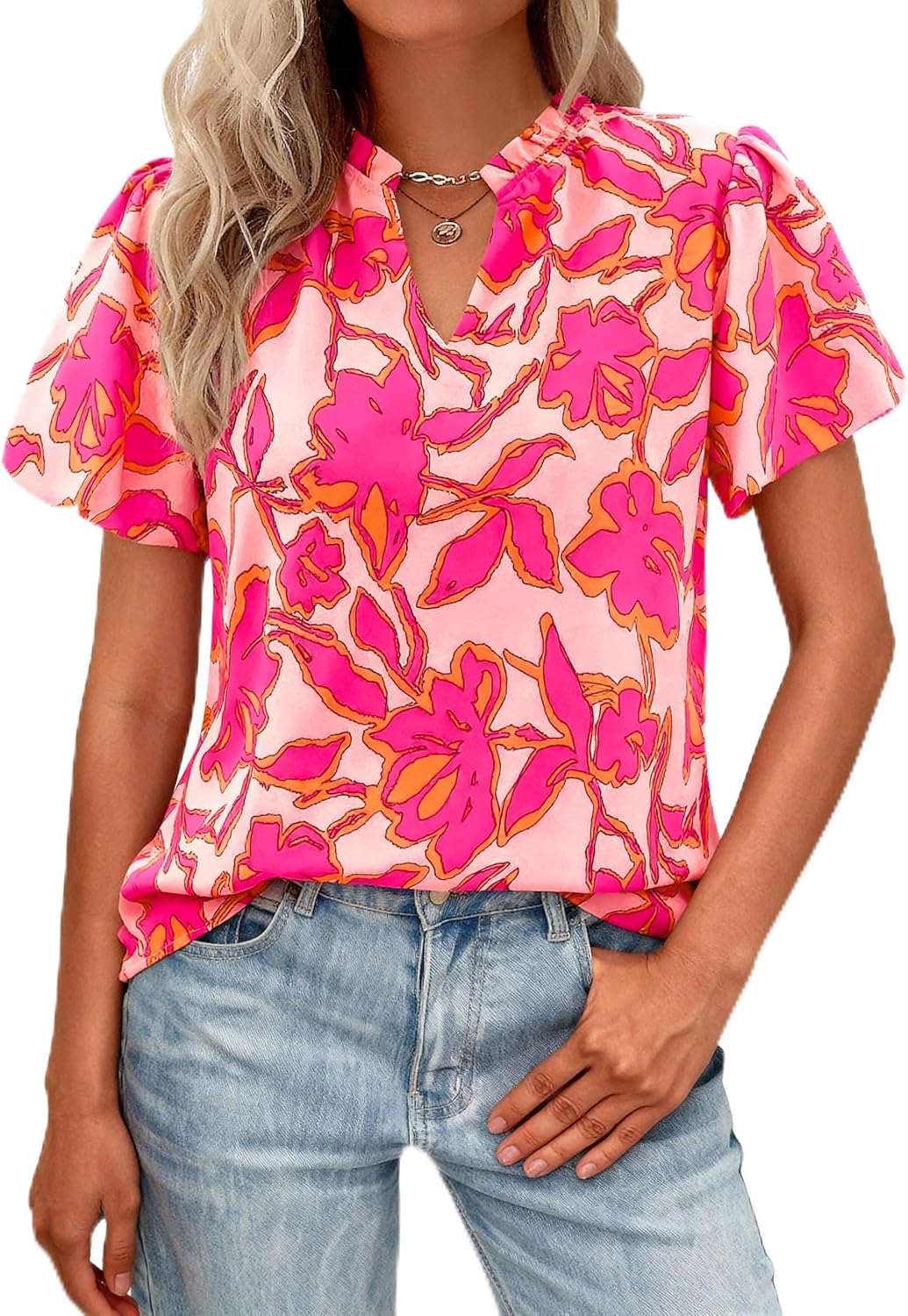 Lady's Short-sleeved Blouse