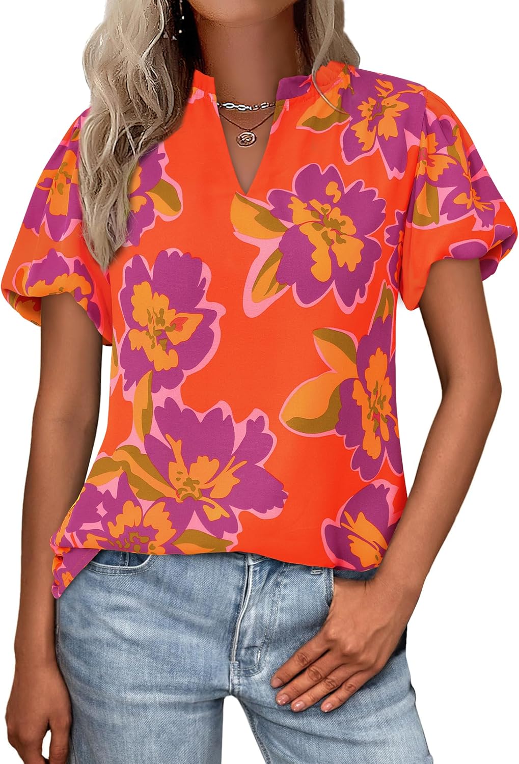 Lady's Short-sleeved Blouse