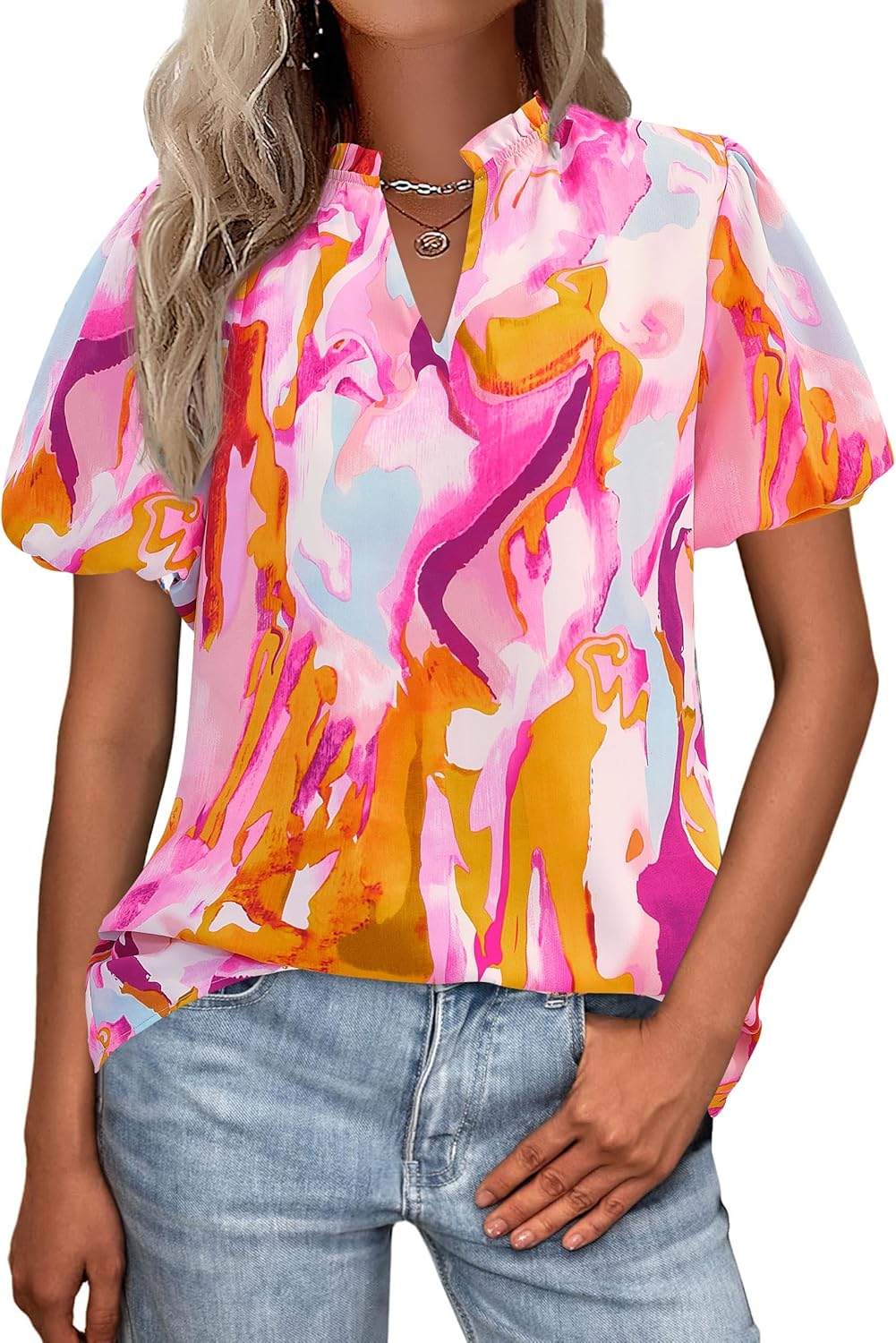 Lady's Short-sleeved Blouse