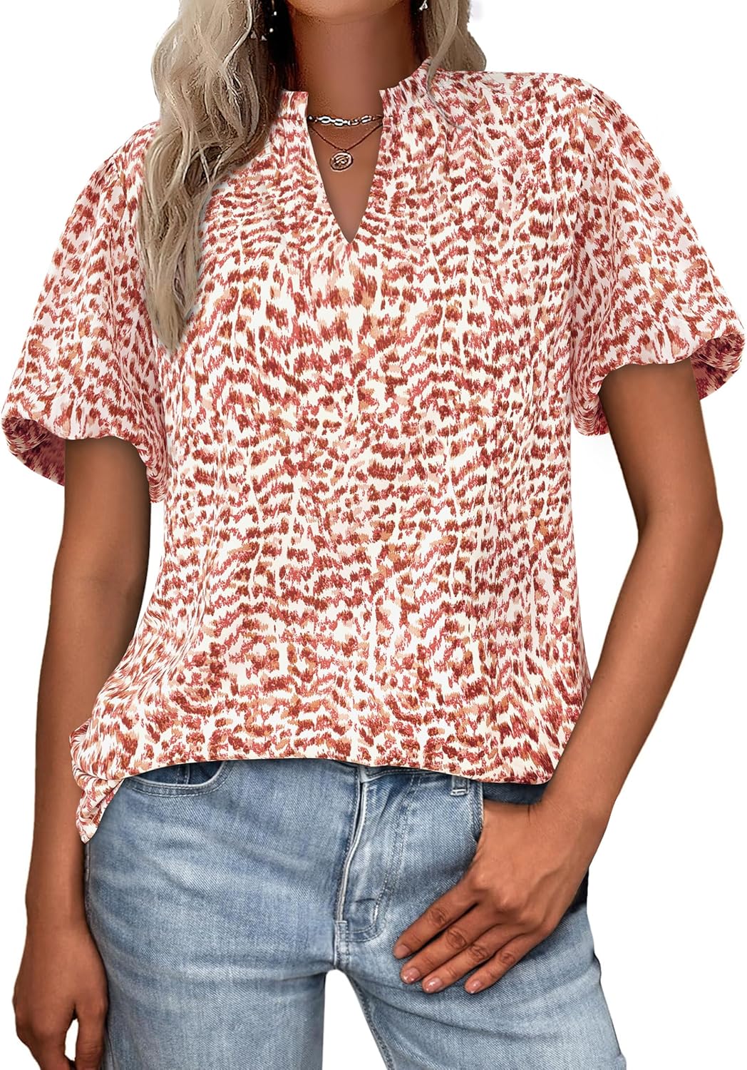 Lady's Short-sleeved Blouse