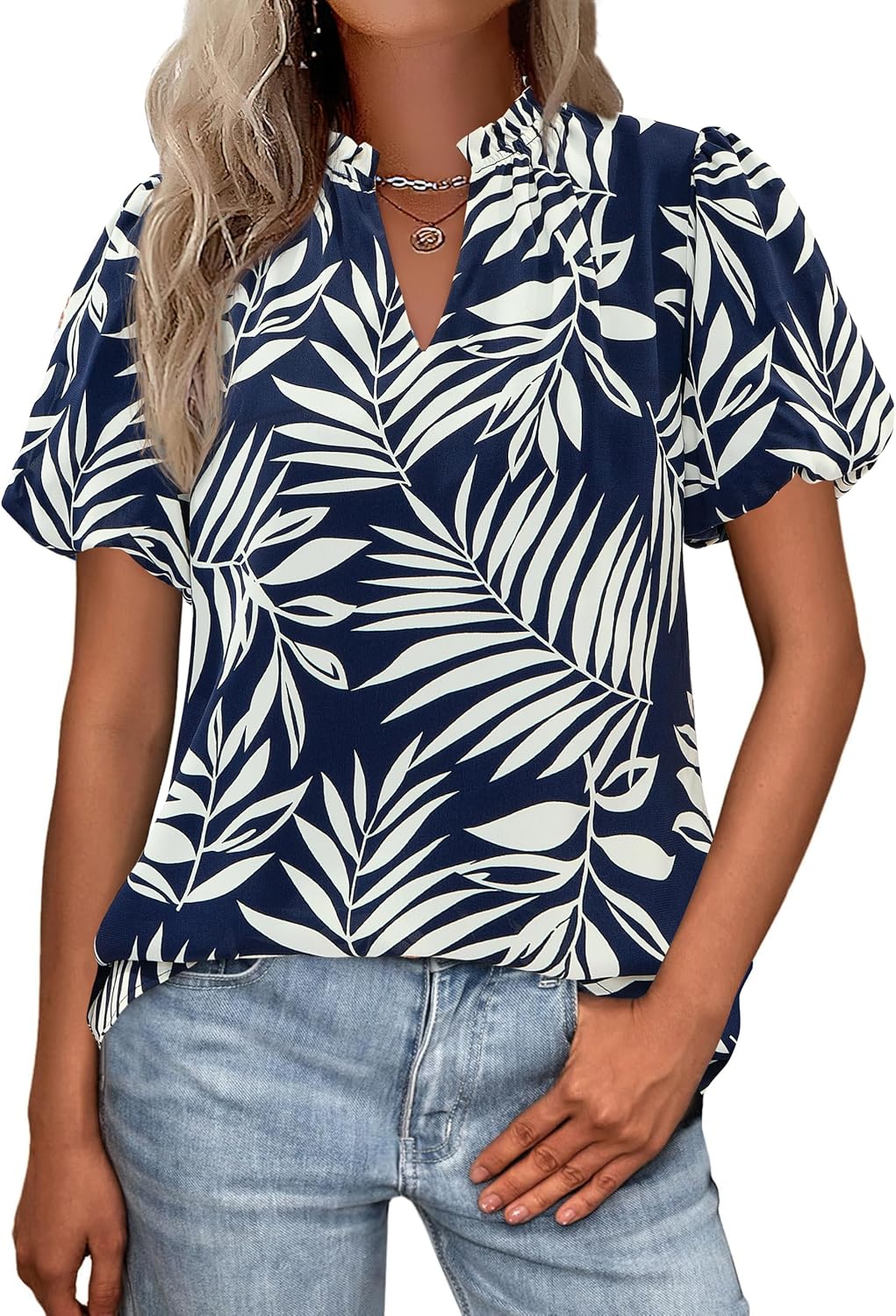 Lady's Short-sleeved Blouse