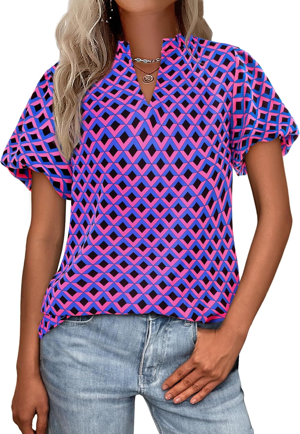 Lady's Short-sleeved Blouse