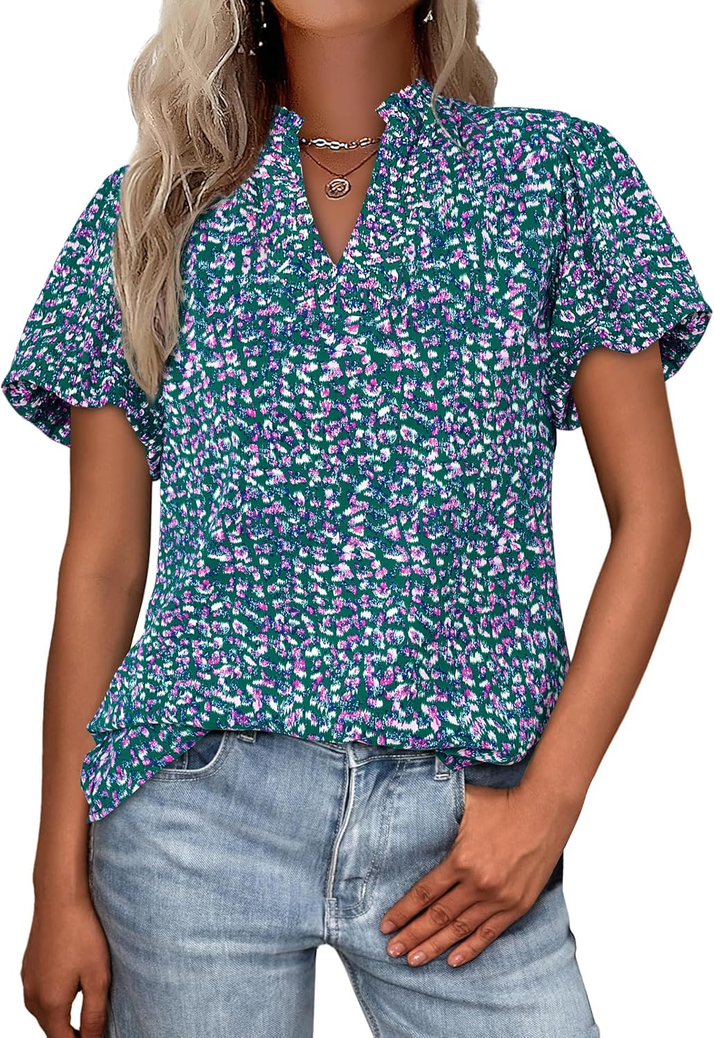 Lady's Short-sleeved Blouse