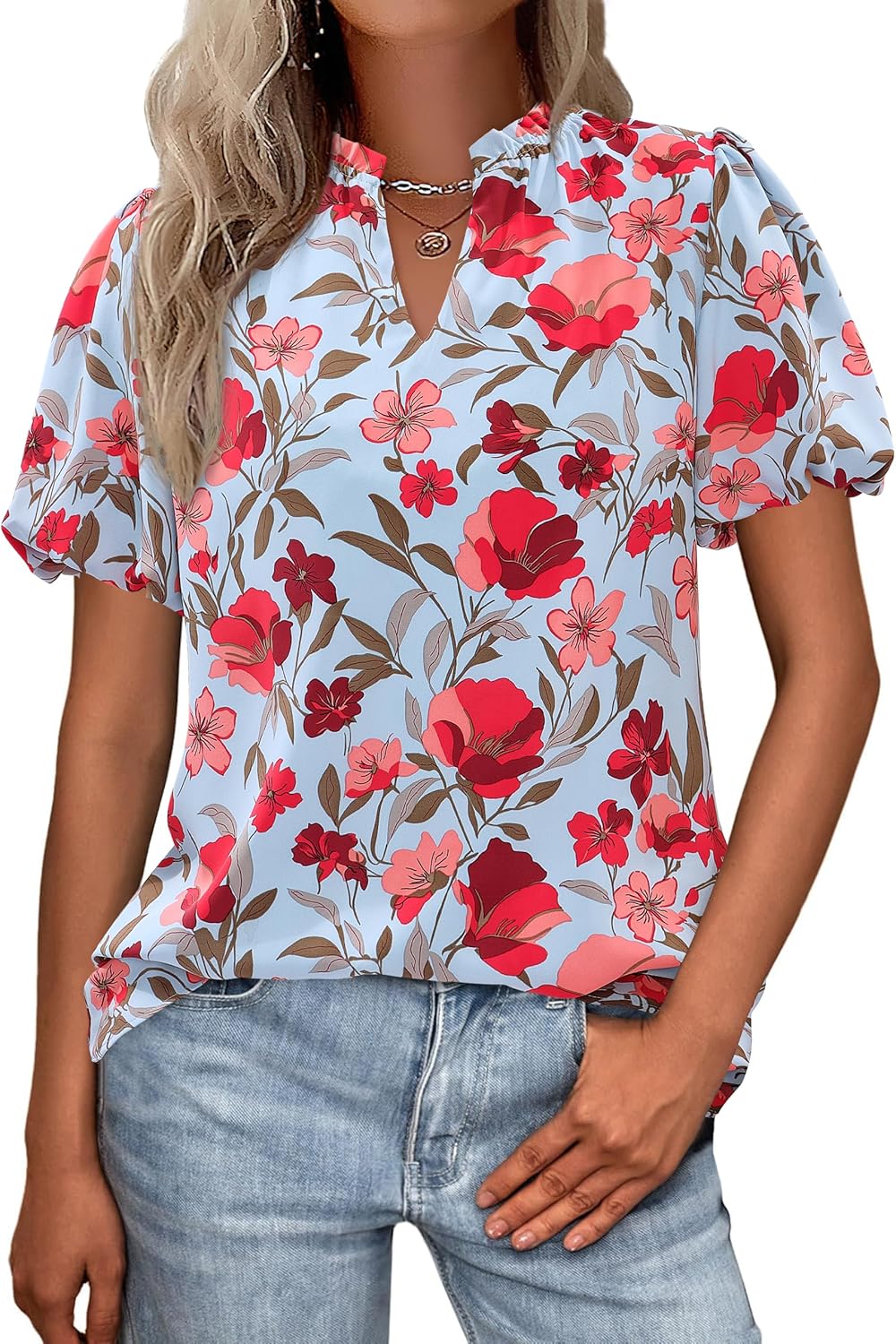 Lady's Short-sleeved Blouse