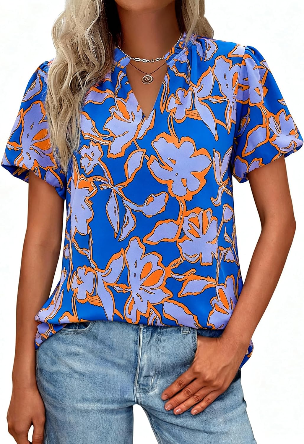 Lady's Short-sleeved Blouse