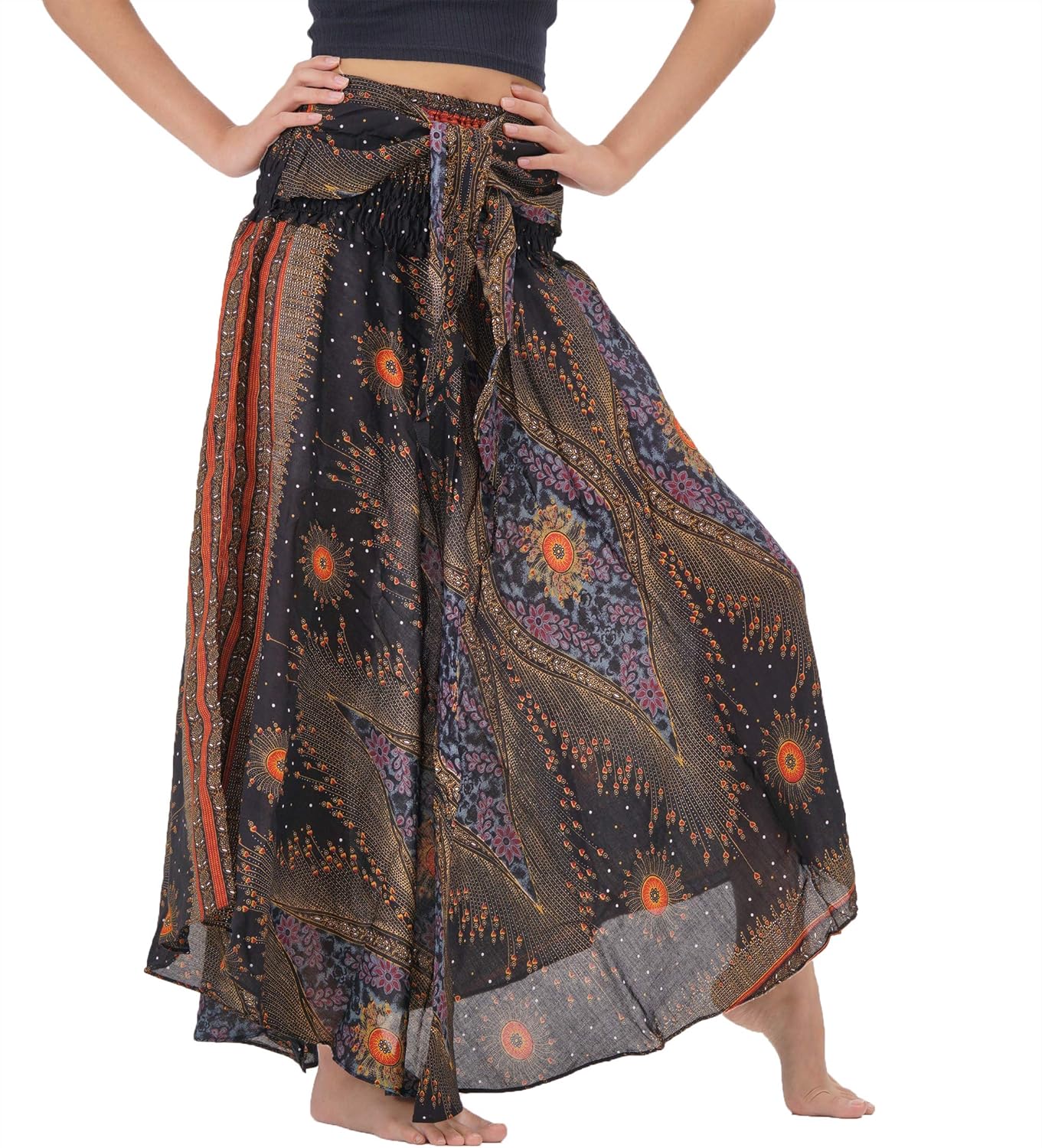 Lady's Long Dress with Floral Pattern