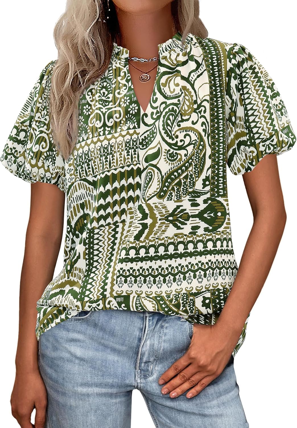 Lady's Short-sleeved Blouse