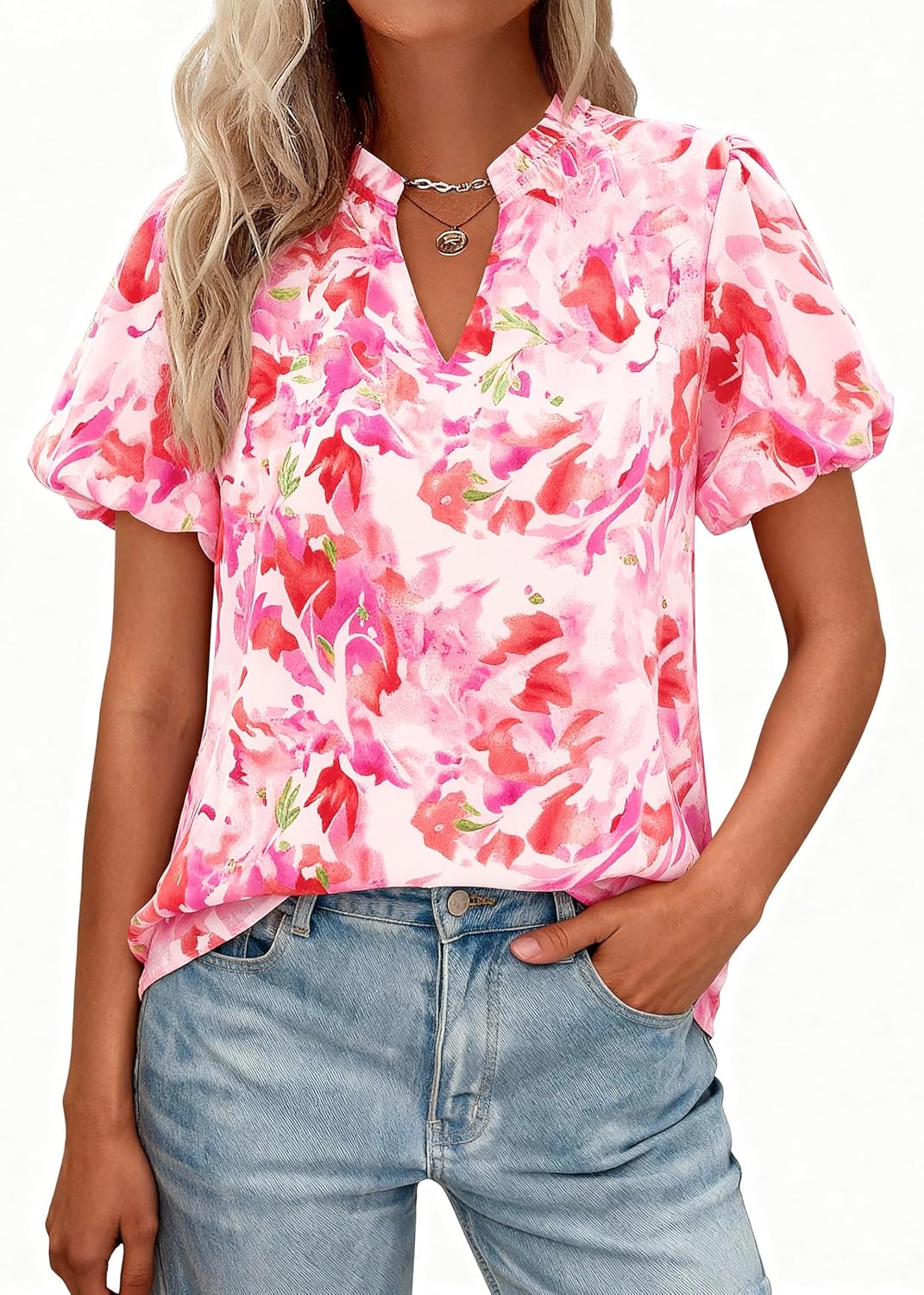 Lady's Short-sleeved Blouse
