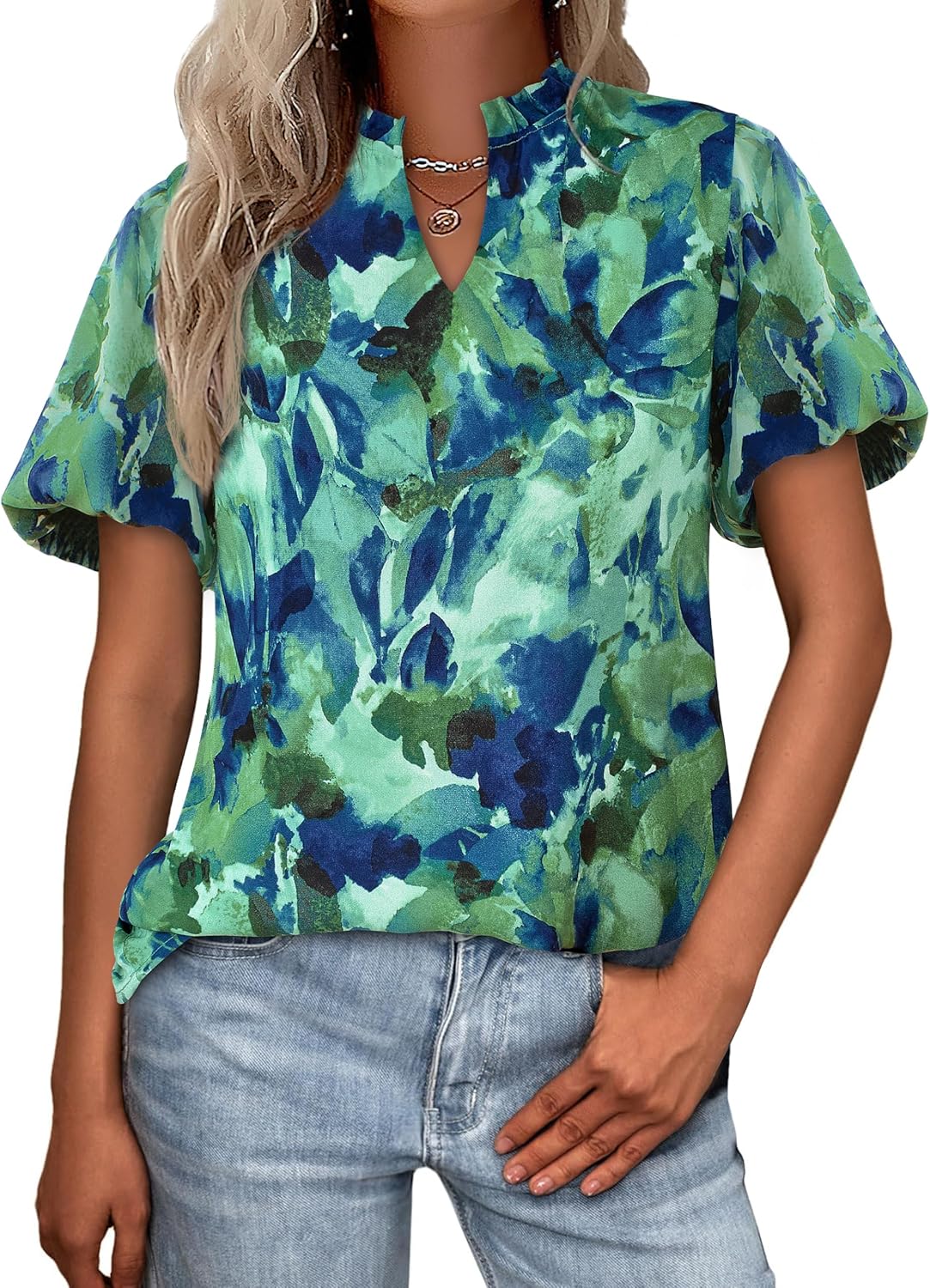 Lady's Short-sleeved Blouse