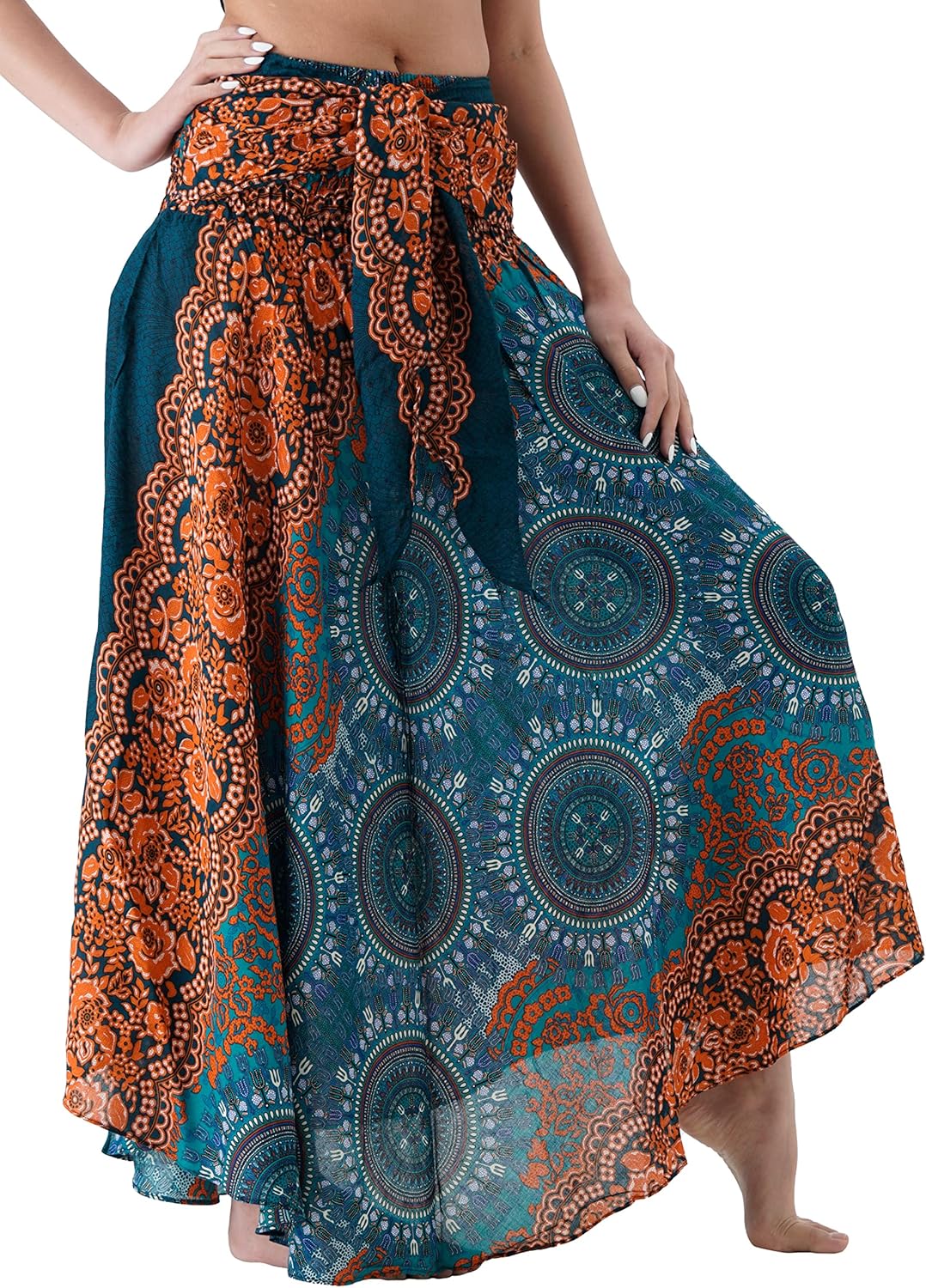 Lady's Long Dress with Floral Pattern